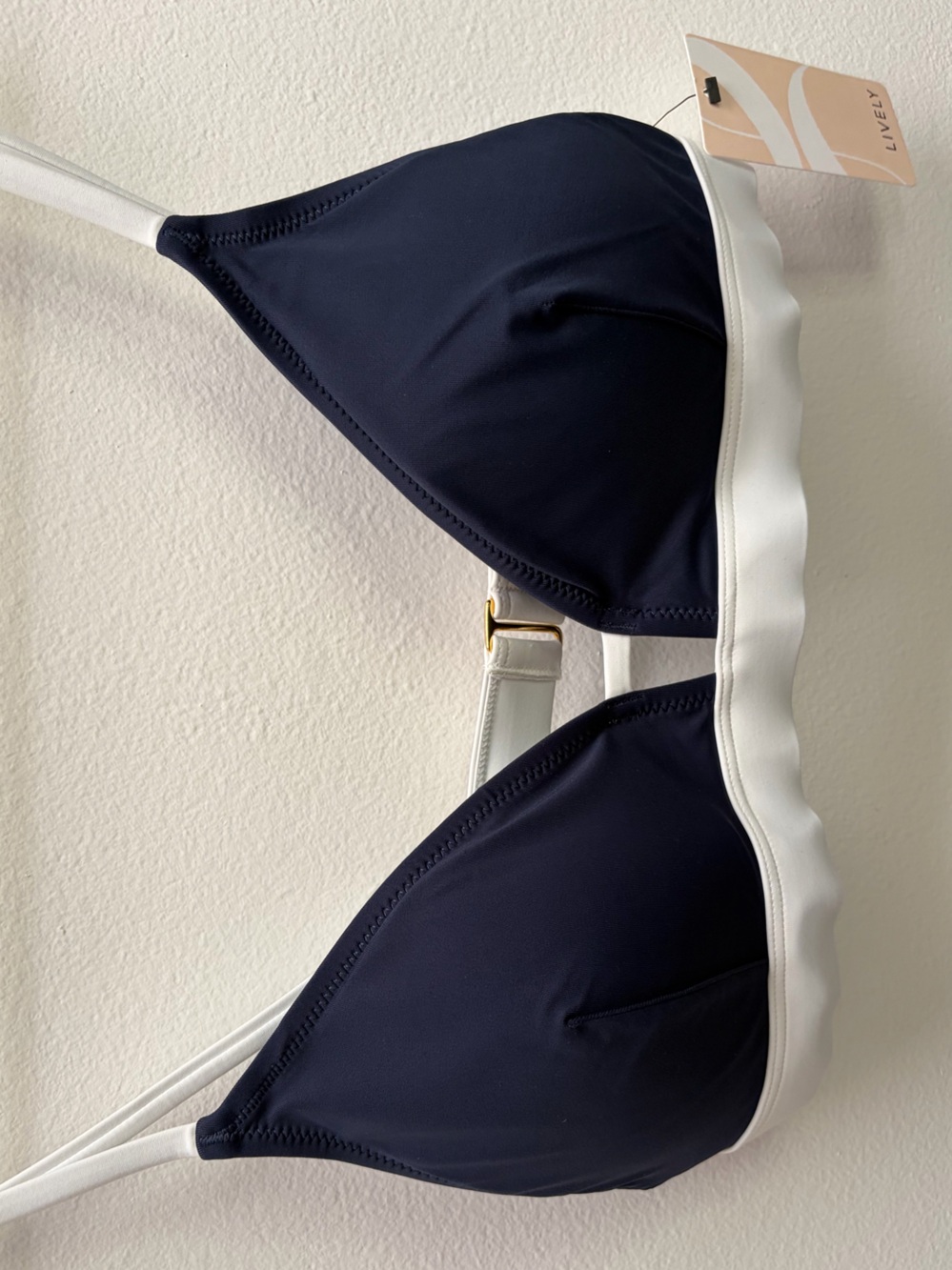 Lively Navy and White Triangle Bikini Too